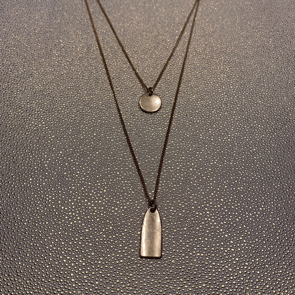 J. Crew Double Two-Layer Necklace / Matte Gold